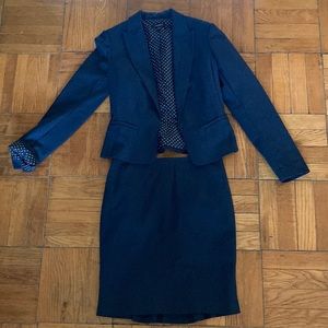 Ann Taylor Suit Jacket and Skirt - Navy Blue